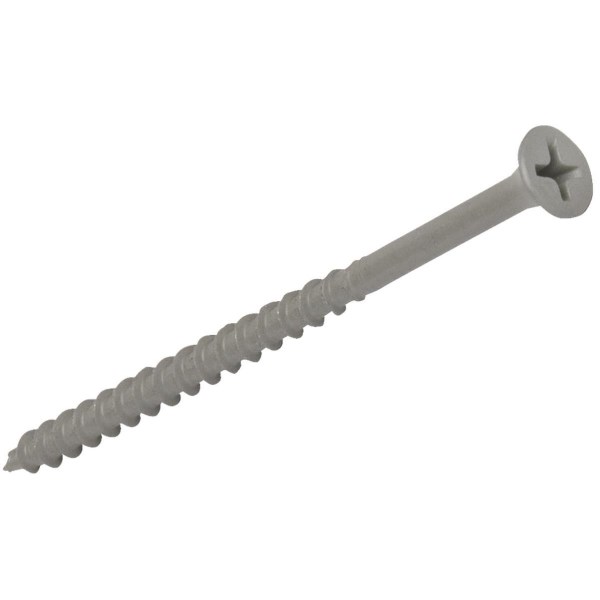 Grip-Rite PrimeGuard Standard #8 x 2-1/2 In. Phillips Gray Wood Deck Screw (100 Ct. Jar) - Mc Mu