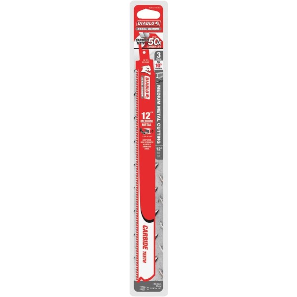 Diablo Steel Demon 12 In. 10 TPI Carbide Medium Metal Reciprocating Saw Blade (3-Pack) - Mc Mu