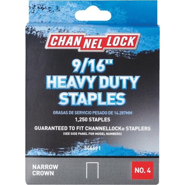 Channellock No. 4 Heavy-Duty Narrow Crown Staple, 9/16 In. (1250-Pack) - Mc Mu