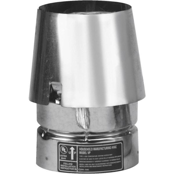 SELKIRK VP Pellet Pipe 3 In. x 5-3/4 In. Galvanized Stove Pipe Cap - Mc Mu