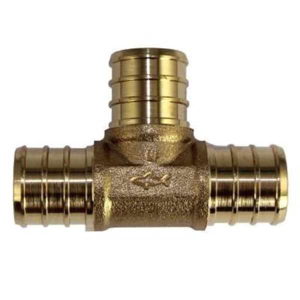 SharkBite 3/4 In. x 3/4 In. x 3/4 In. Barb Brass PEX Tee (10-Pack) - Mc Mu