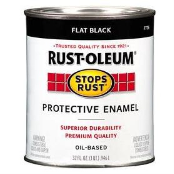 Rust-Oleum Stops Rust Oil Based Flat Protective Rust Control Enamel, Black, 1 Qt. - Mc Mu