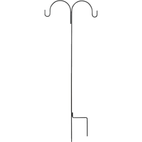 Best Garden 64 In. Black Wrought Iron Double Shepherd Hook - Mc Mu