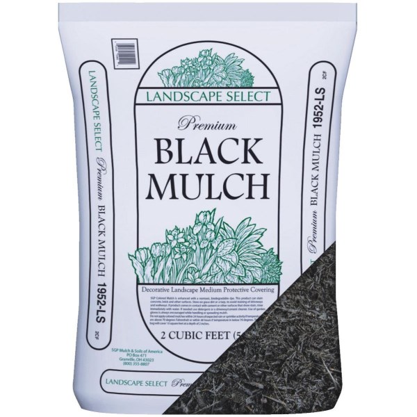 Landscape Select 2 Cu. Ft. Dyed Black Shredded Hardwood Mulch - Mc Mu
