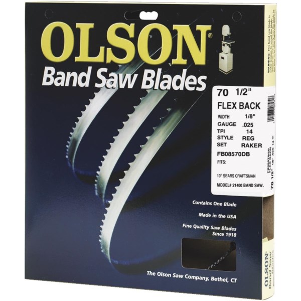 Olson 70-1/2 In. x 1/8 In. 14 TPI Regular Flex Back Band Saw Blade - Mc Mu