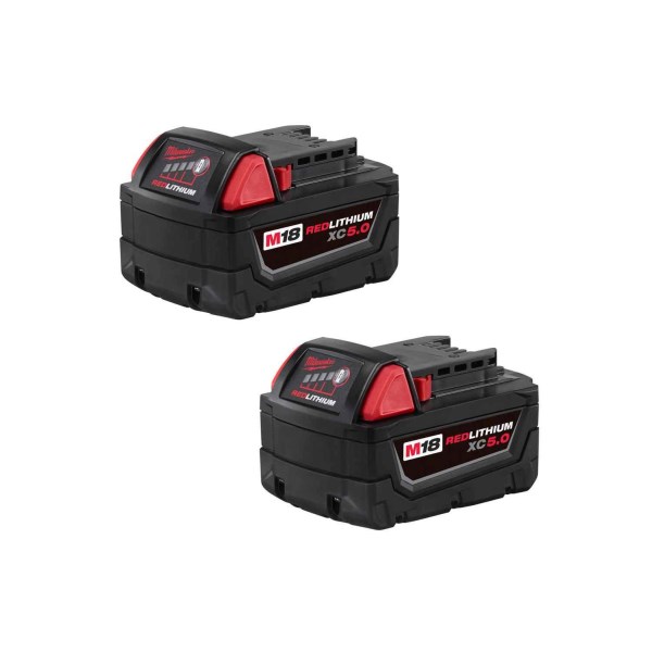 Milwaukee M18 REDLITHIUM XC 18 Volt Lithium-Ion 5.0 Ah Extended Capacity Tool Battery (2-Pack) - Mc Mu