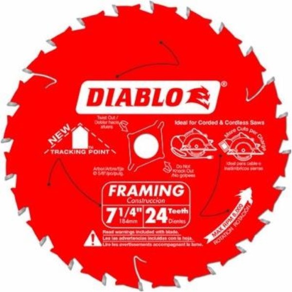 Diablo 7-1/4 In. 24-Tooth Framing Circular Saw Blade - Mc Mu