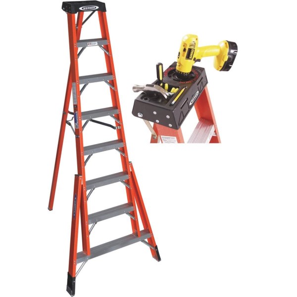 Werner 8 Ft. Fiberglass Tripod Step Ladder with 300 Lb. Load Capacity Type IA Ladder Rating - Mc Mu