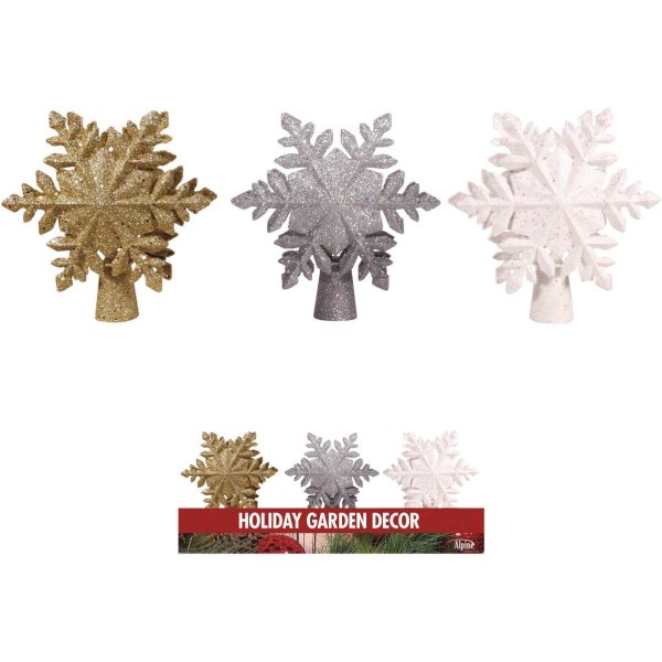 Alpine LED Glitter Snowflake Projector Christmas Tree Topper - Mc Mu