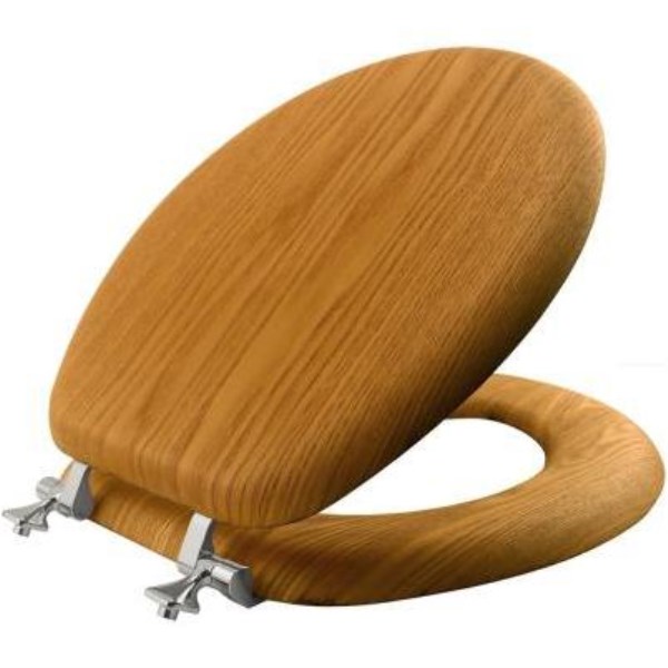 Mayfair Natural Reflections Round Closed Front Oak Veneer Toilet Seat - Mc Mu