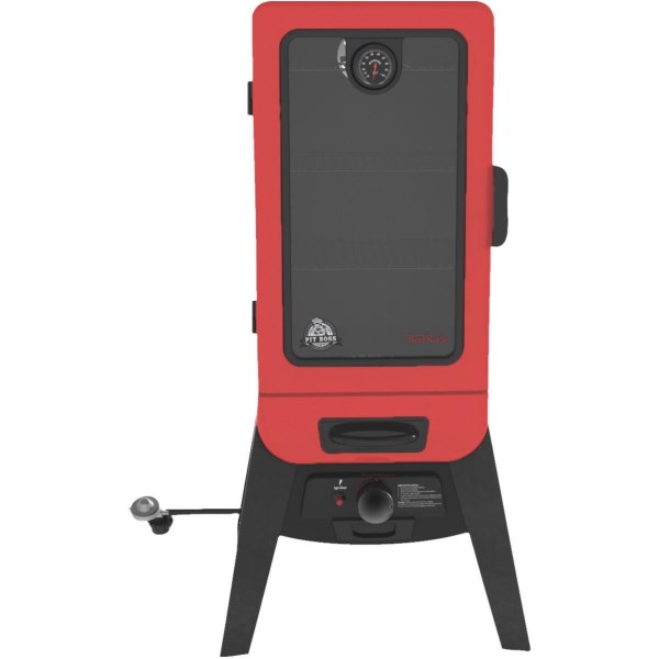 Pit Boss PBV3G1 Red Hammertone 3-Series Gas Vertical Smoker - Mc Mu