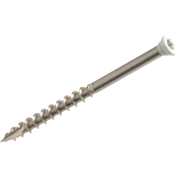 Grip-Rite PrimeGuard Max #7 x 2-1/4 In. Star Drive White Head Stainless Steel Trim Screw (352 per Jar) - Mc Mu