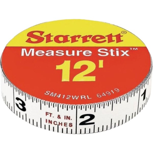 Starrett 12 Ft. SAE Steel Self Adhesive Measuring Tape (Right-to-Left) - Mc Mu