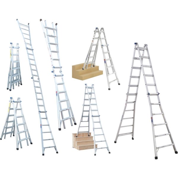 Werner 23 Ft. Aluminum Multi-Position Telescoping Ladder with 300 Lb. Load Capacity Type IA Ladder Rating - Mc Mu