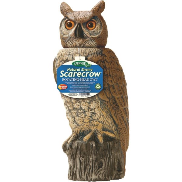 Gardeneer Natural Enemy Scarecrow 18 In. H. Rotating Head Owl Pest Deterrent Decoy - Mc Mu