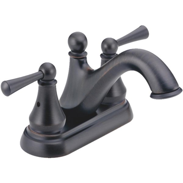 Delta Haywood Oil Rubbed Bronze 2-Handle Lever 4 In. Centerset Bathroom Faucet with Pop-Up - Mc Mu
