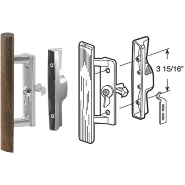 Prime-Line Internal Lock Aluminum Patio Door Handle Set - Mc Mu