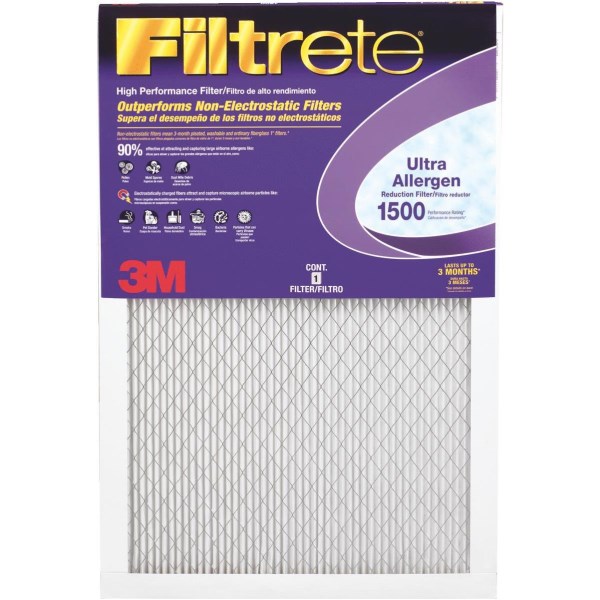 3M Filtrete 14 In. x 14 In. x 1 In. Ultra Allergen Healthy Living 1550 MPR Furnace Filter - Mc Mu