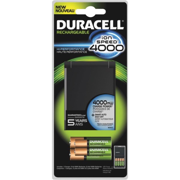 Duracell Ion Speed 4000 AA & AAA Ion Core NiMH Battery Charger - Mc Mu
