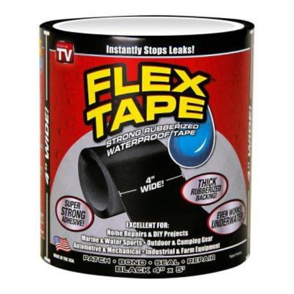 Flex Tape 4 In. x 5 Ft. Repair Tape, Black - Mc Mu