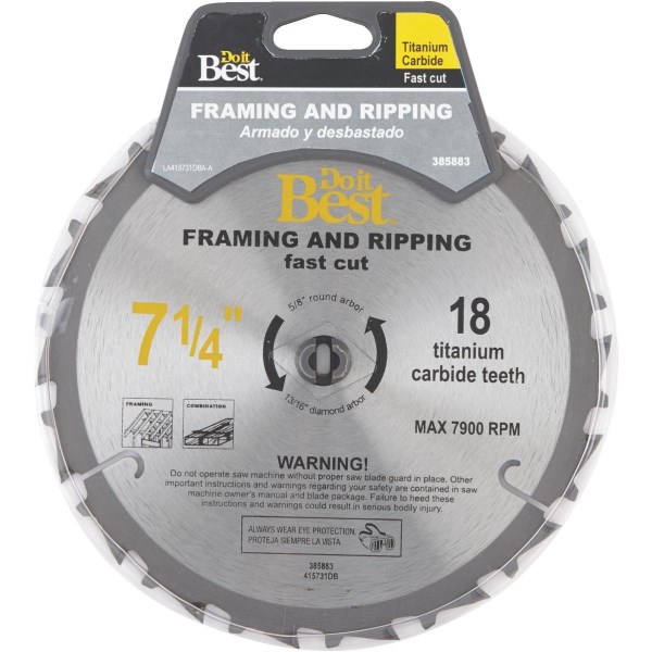 Do it Best Professional 7-1/4 In. 18-Tooth Ripping Circular Saw Blade - Mc Mu