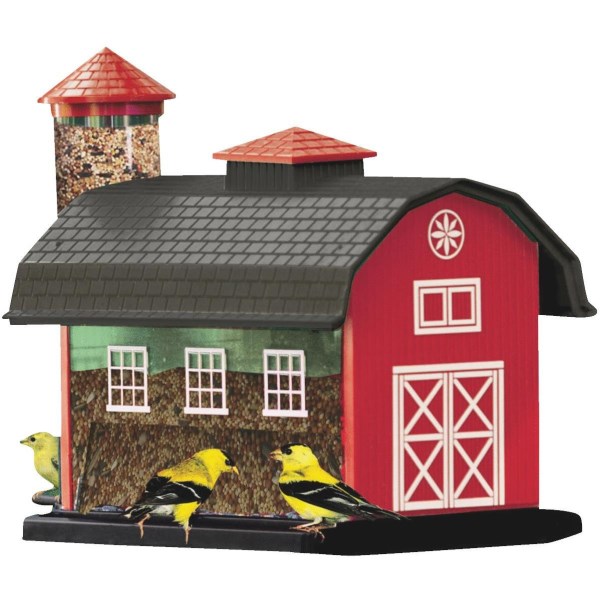 Cherry Valley 12-2/3 In. 7 Lb. Capacity Red Barn Finch Thistle Combo Feeder - Mc Mu