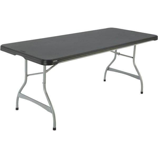 Lifetime 6 Ft. x 30 In. Black Commercial Stackable Folding Table - Mc Mu