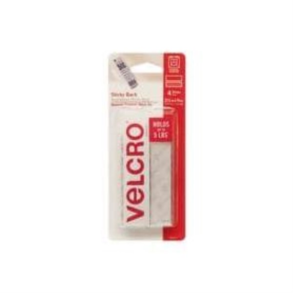 VELCRO Brand 3/4 In. x 3-1/2 In. White Sticky Back Hook & Loop Strips (4 Ct.) - Mc Mu