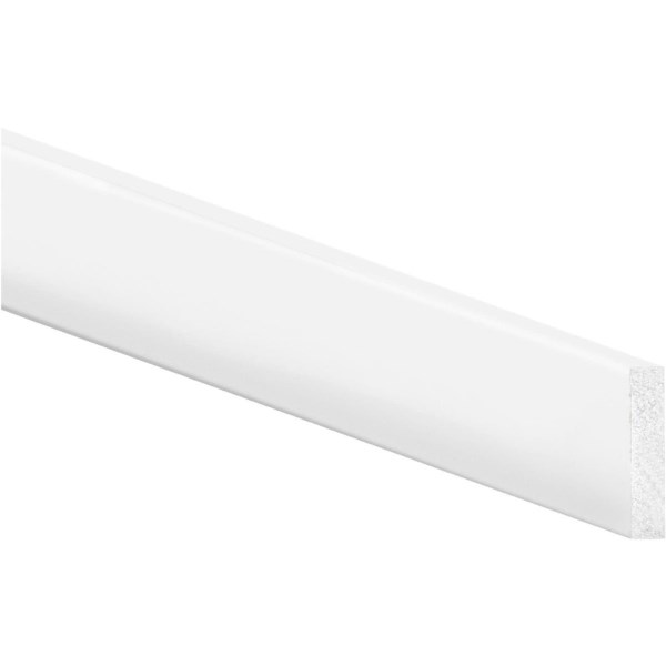 Inteplast Building Products 2-1/2 In. x 8 Ft. Crystal White Polystyrene Flat Molding - Mc Mu