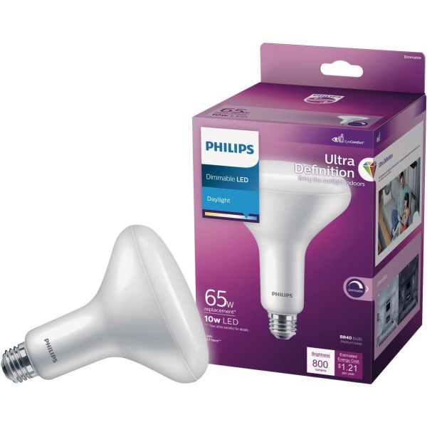 Philips Ultra Definition 65W Equivalent Soft White BR40 Medium Dimmable LED Floodlight Light Bulb - Mc Mu