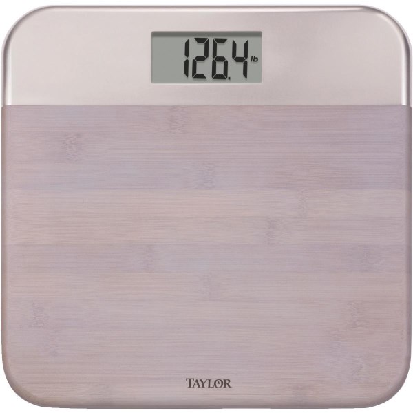 Taylor Digital 440 Lb. Bamboo/Metal Bath Scale, Gray - Mc Mu