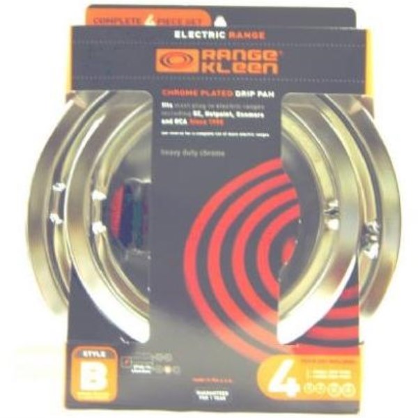 Range Kleen Electric (2) 6″ & (2) 8″ Style B Round Chrome Drip Pan - Mc Mu