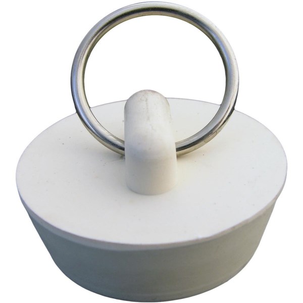 Lasco Hollow 1-1/4 In. White Sink Rubber Drain Stopper - Mc Mu