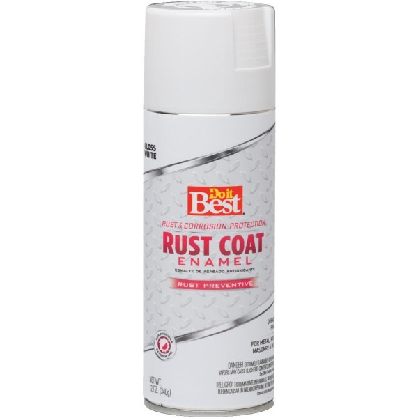 Do it Best Rust Coat Enamel Gloss White 12 Oz. Anti-Rust Spray Paint - Mc Mu