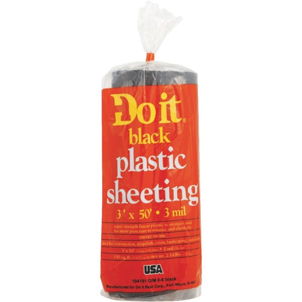 Do it 3 Ft. X 50 Ft. Black 3 Mil. Poly Film Sheeting - Mc Mu