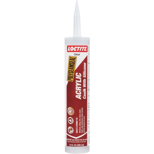 LOCTITE POLYSEAMSEAL 10 Oz. Clear Acrylic Caulk with Silicone - Mc Mu