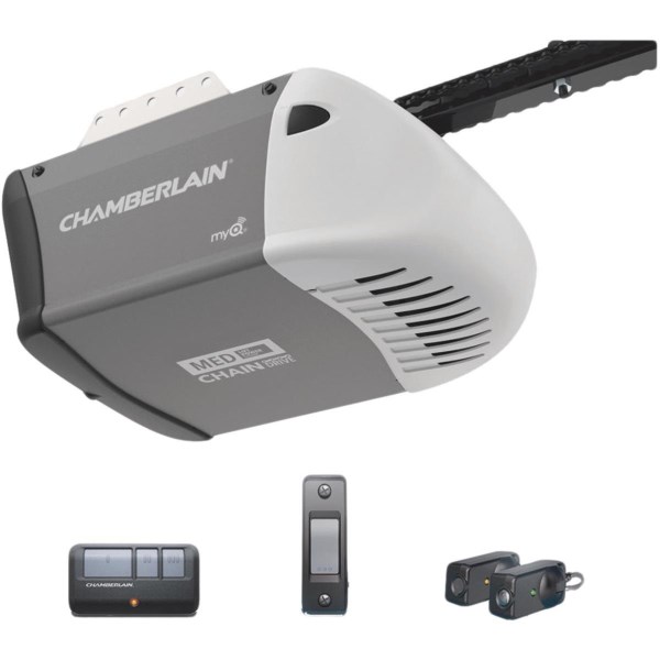 Chamberlain C2102 1/2 HP Durable Chain Drive Garage Door Opener with MED Lifting Power - Mc Mu