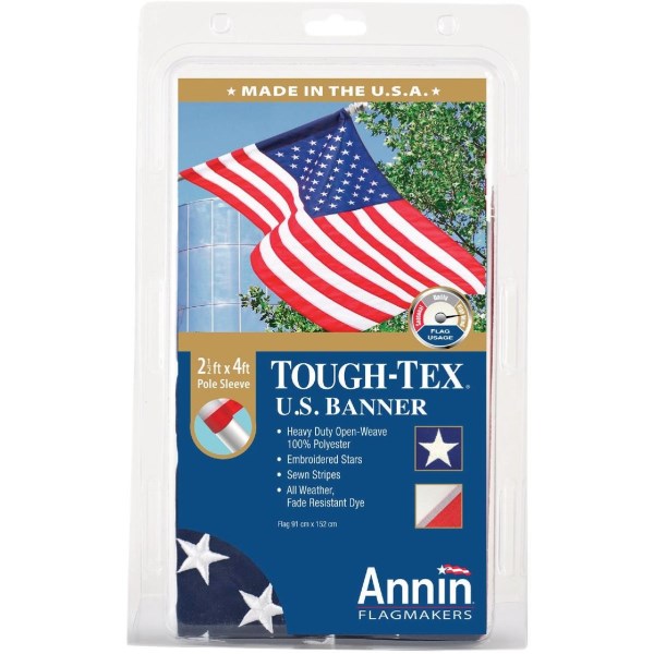 Annin Tough-Tex 2.5 Ft. x 4 Ft. Polyester American Banner Flag - Mc Mu