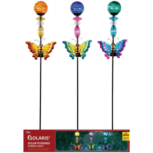 Solar Swirl Glass & Metal Butterfly Stake - Mc Mu