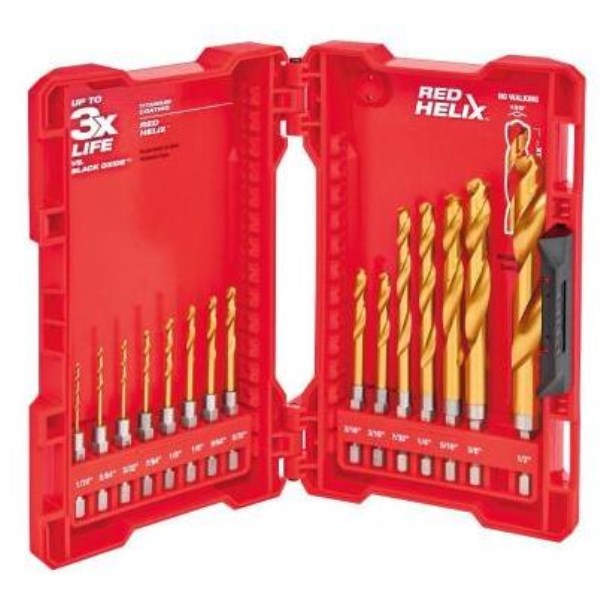 Milwaukee SHOCKWAVE 15-Piece Impact Duty Titanium Hex Shank Drill Bit Set, 1/16 In. thru 3/8 In. - Mc Mu