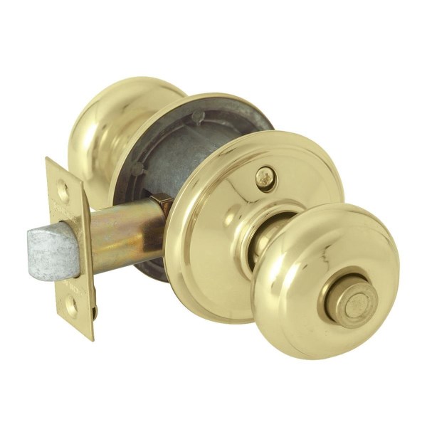 Schlage Georgian Bright Brass Bed & Bath Door Knob - Mc Mu
