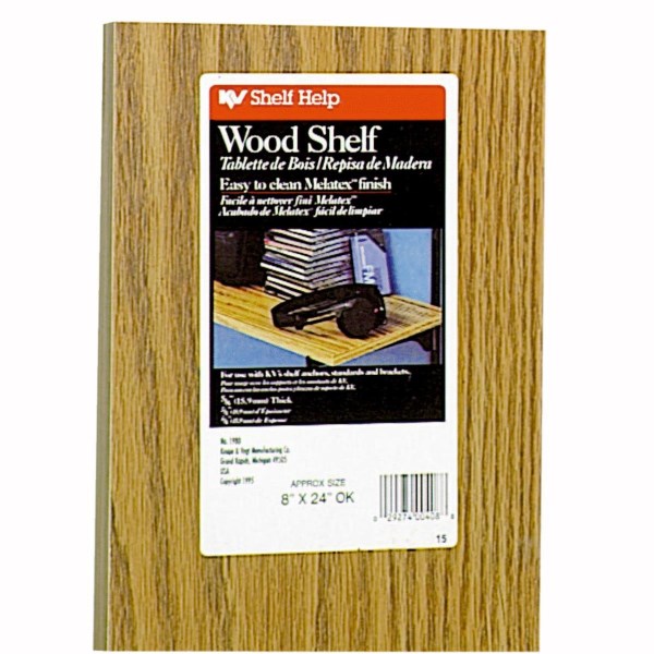 Knape & Vogt 8 In. x 24 In. Oak All-Purpose Shelf - Mc Mu