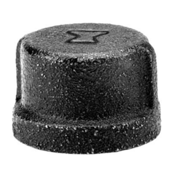 Anvil 1-1/4 In. Malleable Black Iron Cap - Mc Mu