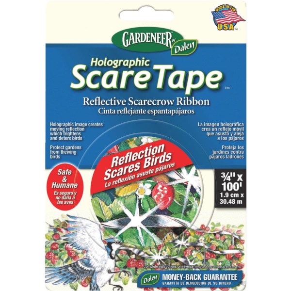 Gardeneer Holographic Scare Tape 3/4 In. W. x 100 Ft. L. Bird Deterrent Tape - Mc Mu