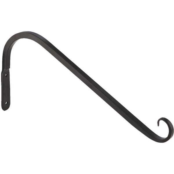 Panacea 12 In. Black Powder-Coated Angled Wrought Iron Hanging Plant Bracket - Mc Mu