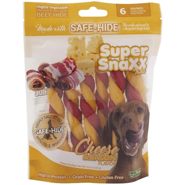 Healthy Chews Super SnaXX Twists Cheese & Bacon Dog Treat (6-Pack) - Mc Mu