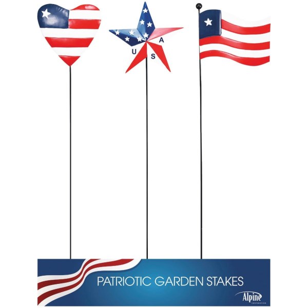 Alpine 40 In. H. Metal Patriotic Flag Garden Stake - Mc Mu