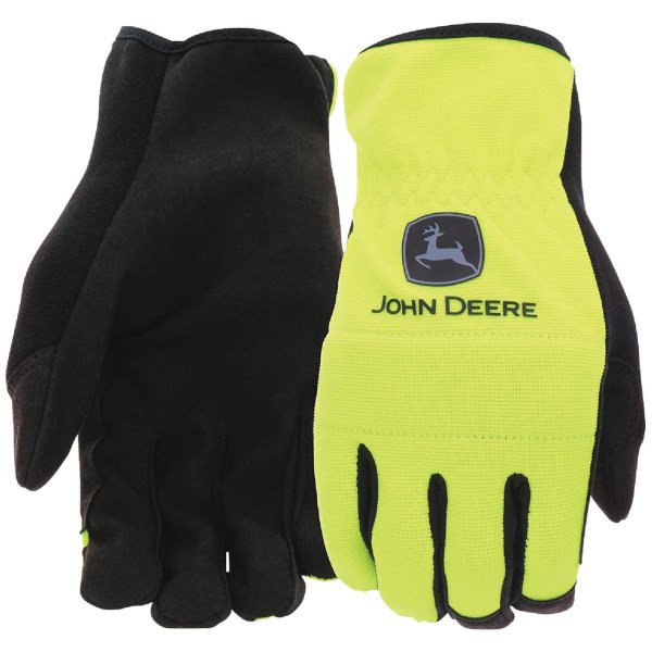 John Deere Men’s Large Synthetic Leather Hi-Vis Work Glove - Mc Mu
