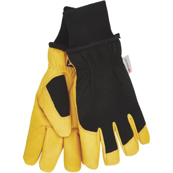 Wells Lamont HydraHyde Men’s Large Grain Goatskin Black & Tan Insulated Work Glove - Mc Mu