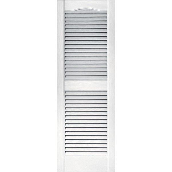 Builders Edge 15 In. x 43 In. Vinyl Louvered Shutter, (2-Pack) - Mc Mu